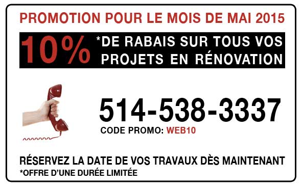 Promotion Projets de Rénovation - Rabais Mai 2015